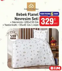 COTTON COLLECTİON BEBEK FLANEL NEVRESİM SETİ fiyat ve kampanya bilgisi
